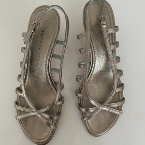 Sigerson Morrison  Silver kitten heel sandals - 8M Lightly used condition $40